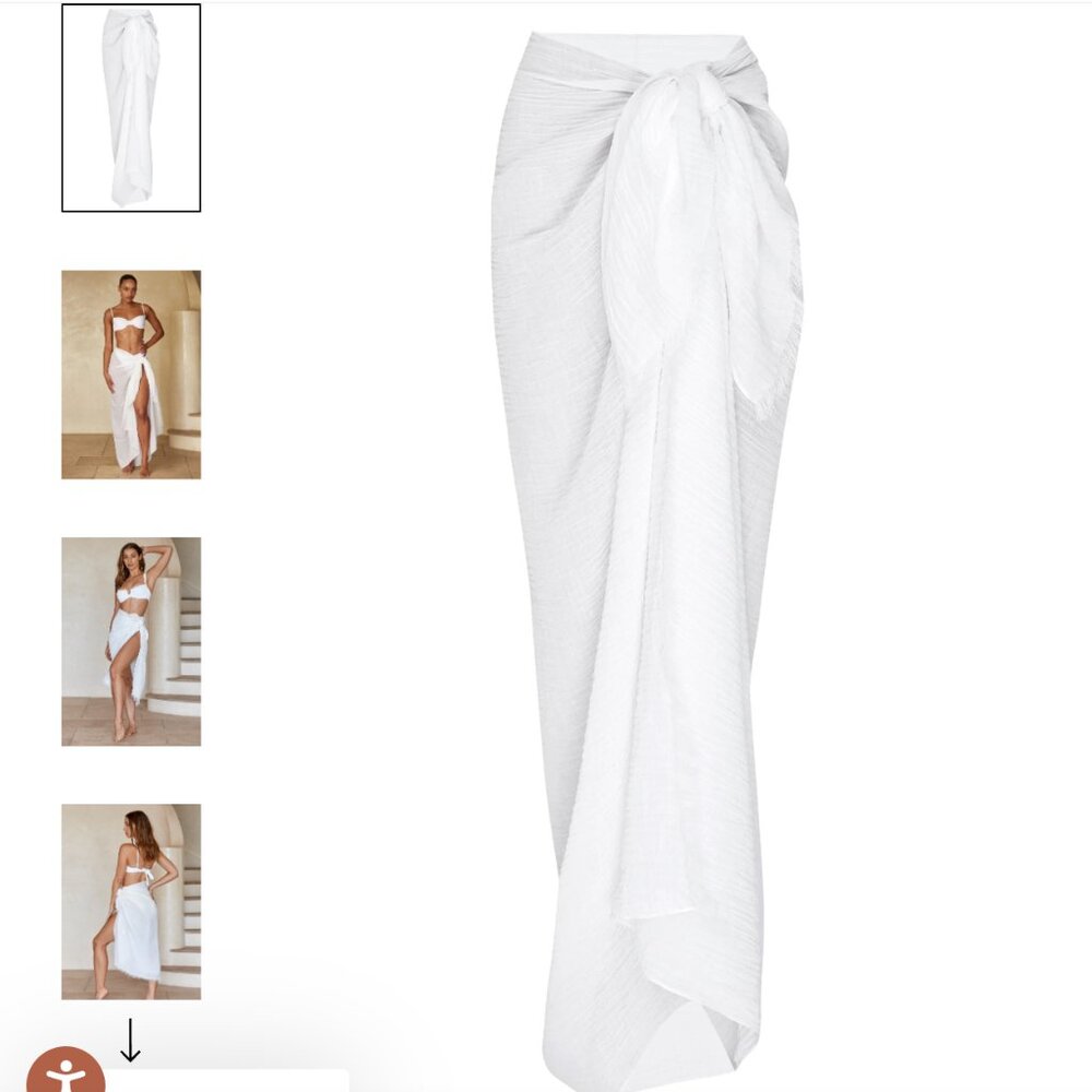 COPY - NEW WITH TAGS UNOPENED - WHITE SARONG FROM MONDAY SWIM